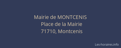 Mairie de MONTCENIS