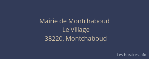 Mairie de Montchaboud