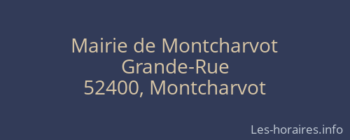 Mairie de Montcharvot