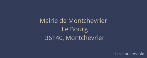 Mairie de Montchevrier