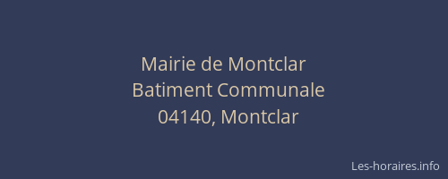 Mairie de Montclar