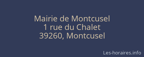Mairie de Montcusel