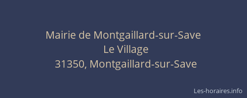 Mairie de Montgaillard-sur-Save