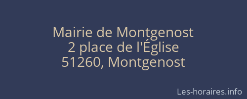 Mairie de Montgenost