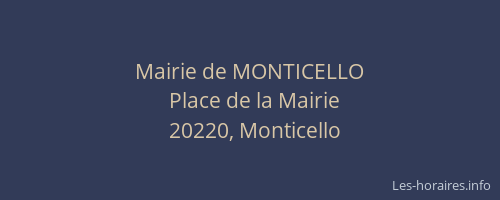 Mairie de MONTICELLO