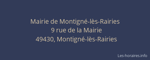 Mairie de Montigné-lès-Rairies