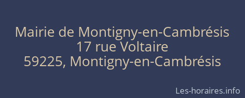 Mairie de Montigny-en-Cambrésis