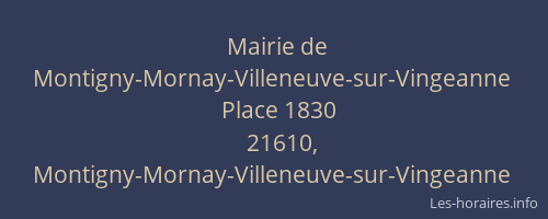 Mairie de Montigny-Mornay-Villeneuve-sur-Vingeanne