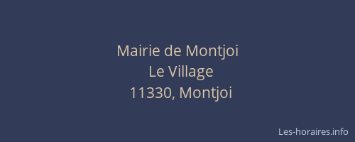Mairie de Montjoi