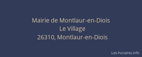 Mairie de Montlaur-en-Diois