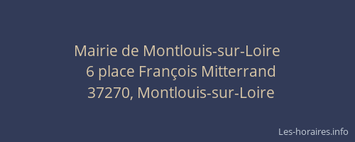 Mairie de Montlouis-sur-Loire