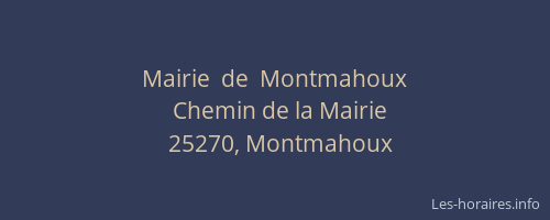 Mairie  de  Montmahoux