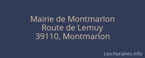 Mairie de Montmarlon