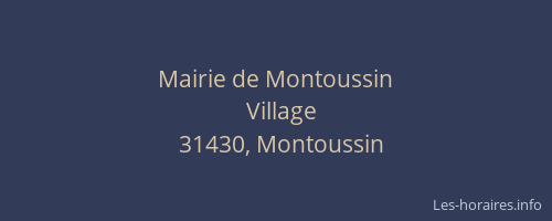 Mairie de Montoussin
