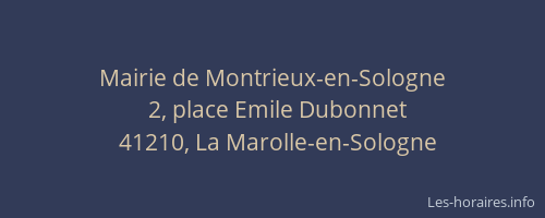Mairie de Montrieux-en-Sologne