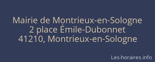 Mairie de Montrieux-en-Sologne