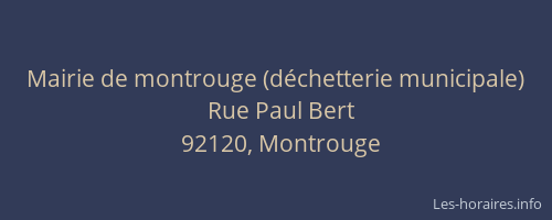 Mairie de montrouge (déchetterie municipale)