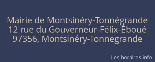 Mairie de Montsinéry-Tonnégrande