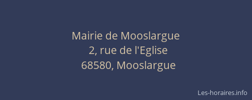 Mairie de Mooslargue