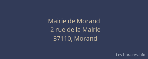 Mairie de Morand
