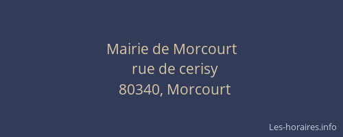 Mairie de Morcourt