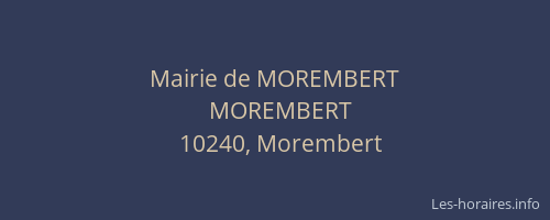 Mairie de MOREMBERT