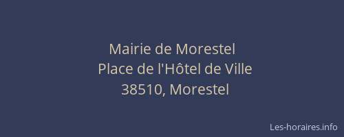 Mairie de Morestel