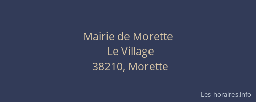 Mairie de Morette
