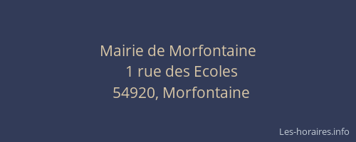 Mairie de Morfontaine