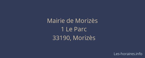 Mairie de Moriz&egrave;s