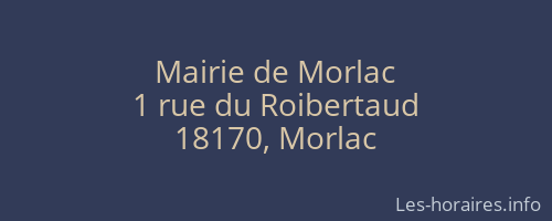 Mairie de Morlac