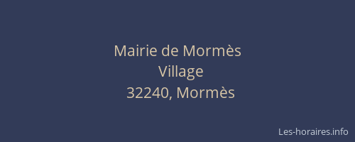 Mairie de Mormès