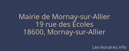 Mairie de Mornay-sur-Allier