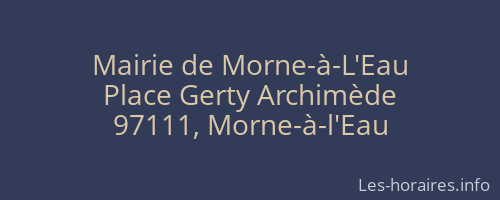 Mairie de Morne-à-L'Eau