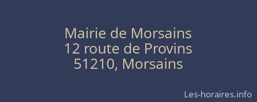 Mairie de Morsains