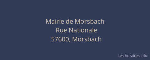 Mairie de Morsbach