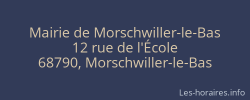 Mairie de Morschwiller-le-Bas
