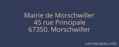 Mairie de Morschwiller