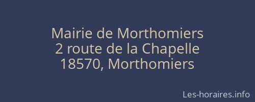 Mairie de Morthomiers