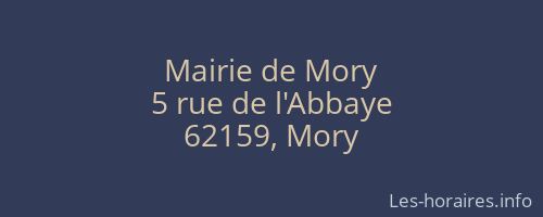 Mairie de Mory