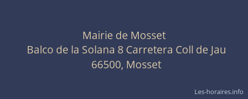 Mairie de Mosset