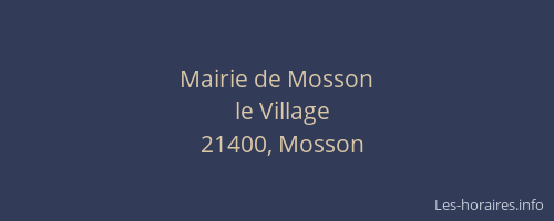 Mairie de Mosson