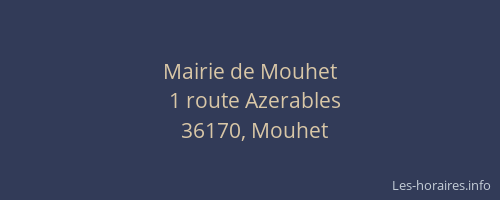 Mairie de Mouhet