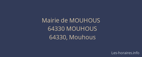 Mairie de MOUHOUS