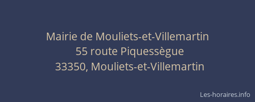 Mairie de Mouliets-et-Villemartin