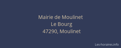 Mairie de Moulinet
