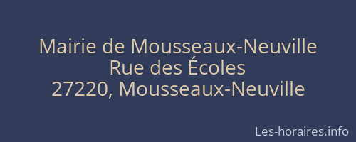 Mairie de Mousseaux-Neuville