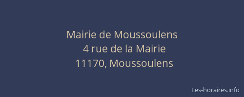 Mairie de Moussoulens