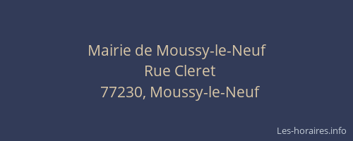 Mairie de Moussy-le-Neuf