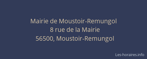 Mairie de Moustoir-Remungol